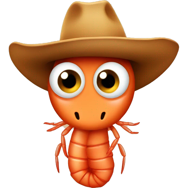 Shrimp with cowboy hat emoji