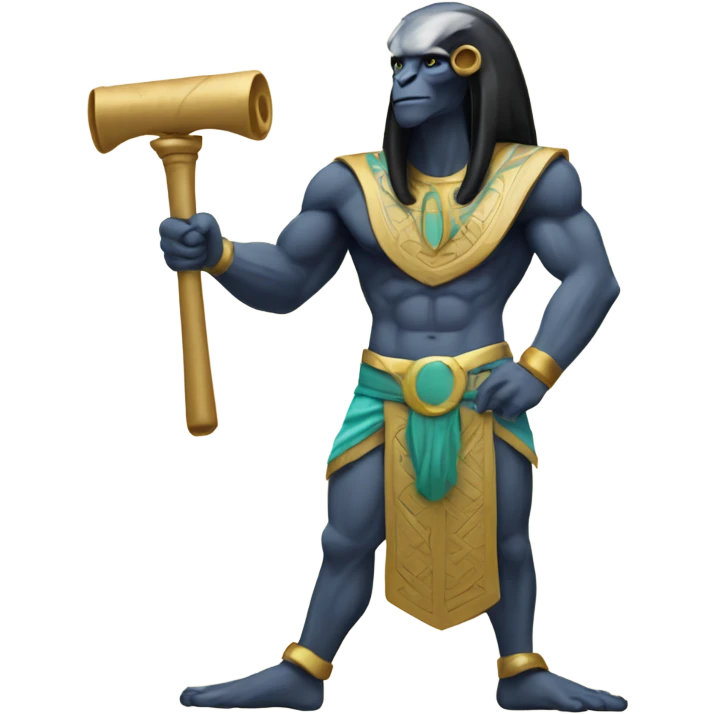 Thoth muscular holding a scroll emoji