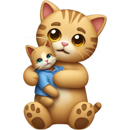  cat holding teddy 🐻 emoji