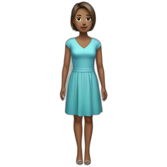 realistic woman with with a small dress emoji