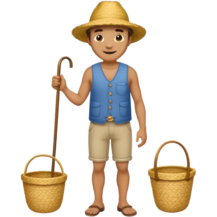 full body man with strow hat emoji