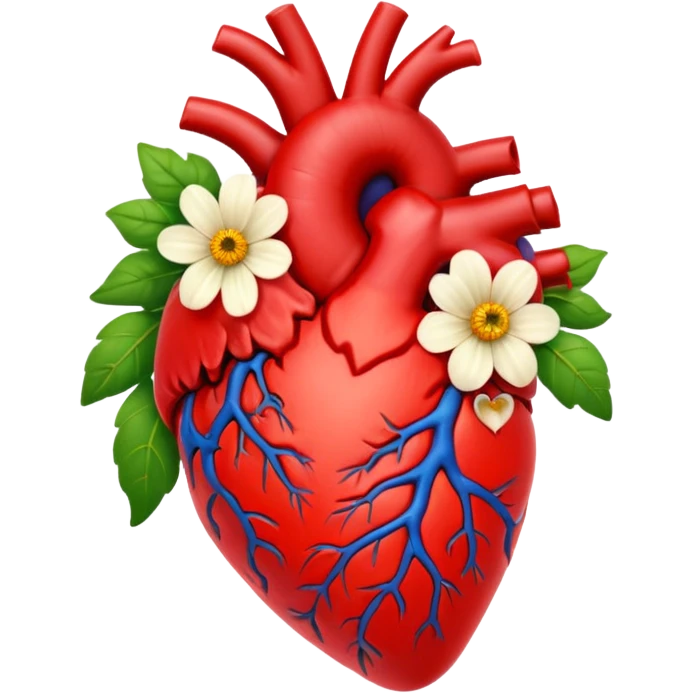 Anatomical hart with flowers emoji