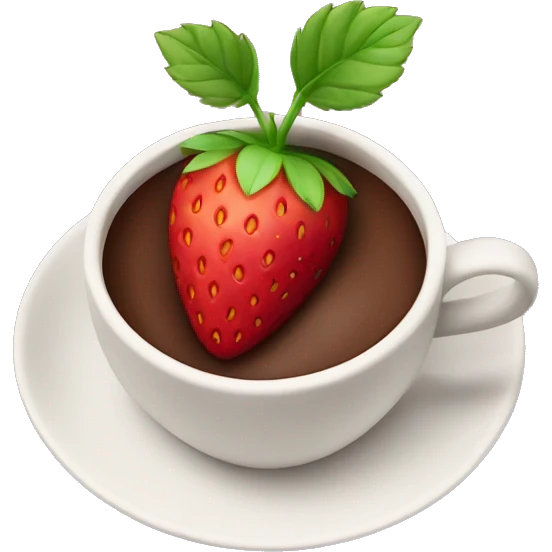 strawberries in cup of chocolate emoji