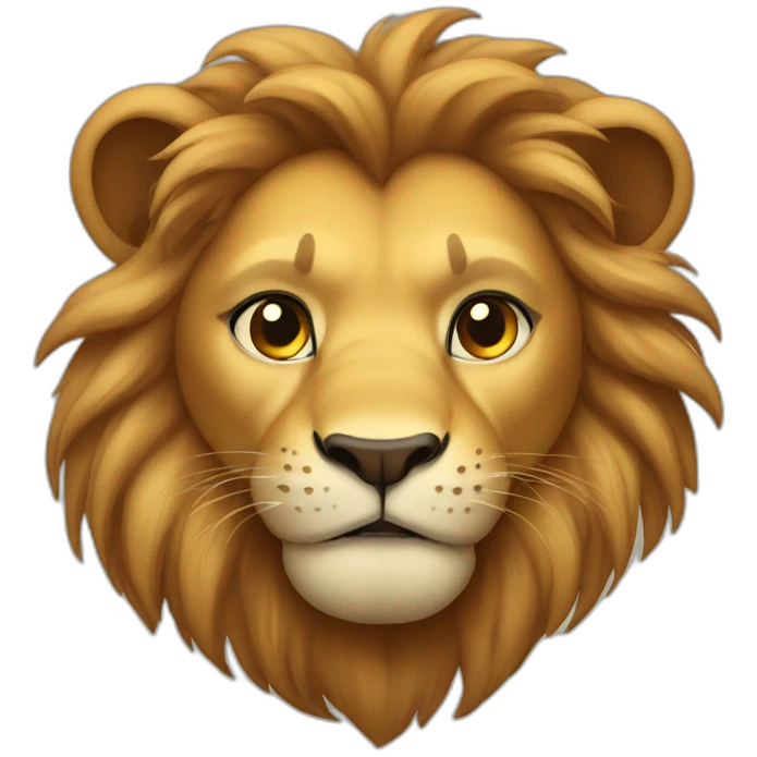 a young lion that looks brave emoji