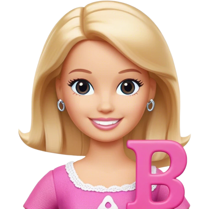 Barbie doll with B Letter emoji