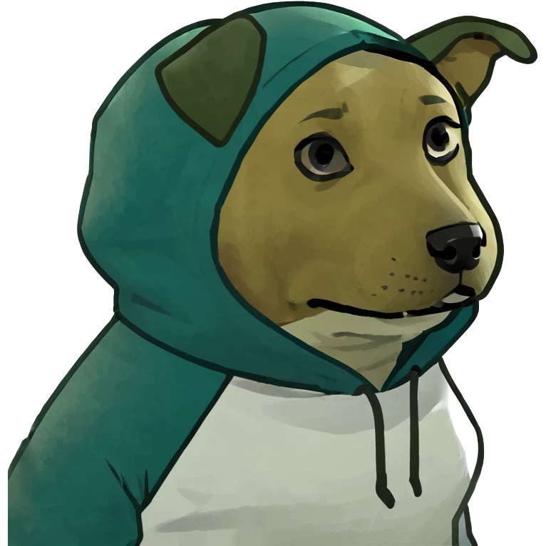 Dog wearing a hoodie  emoji