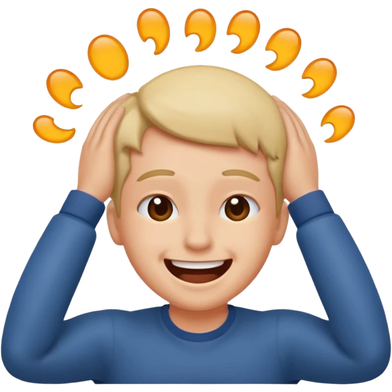 laughing nervously while rubbing the back of your head  emoji