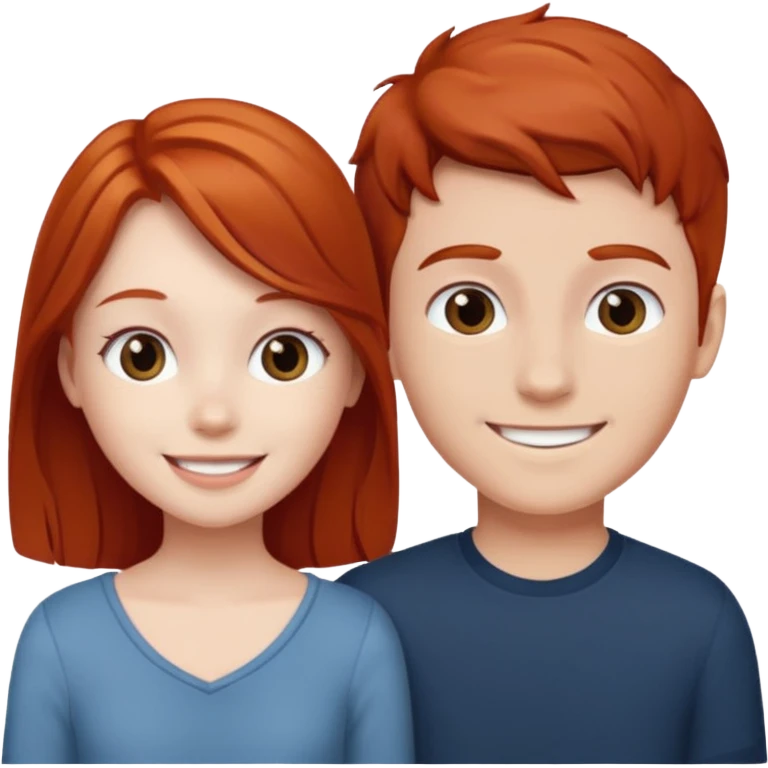 The boy send love the redhead girl emoji