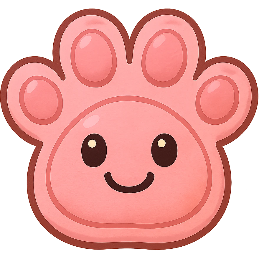a cute and friendly pink paw print emoji emoji