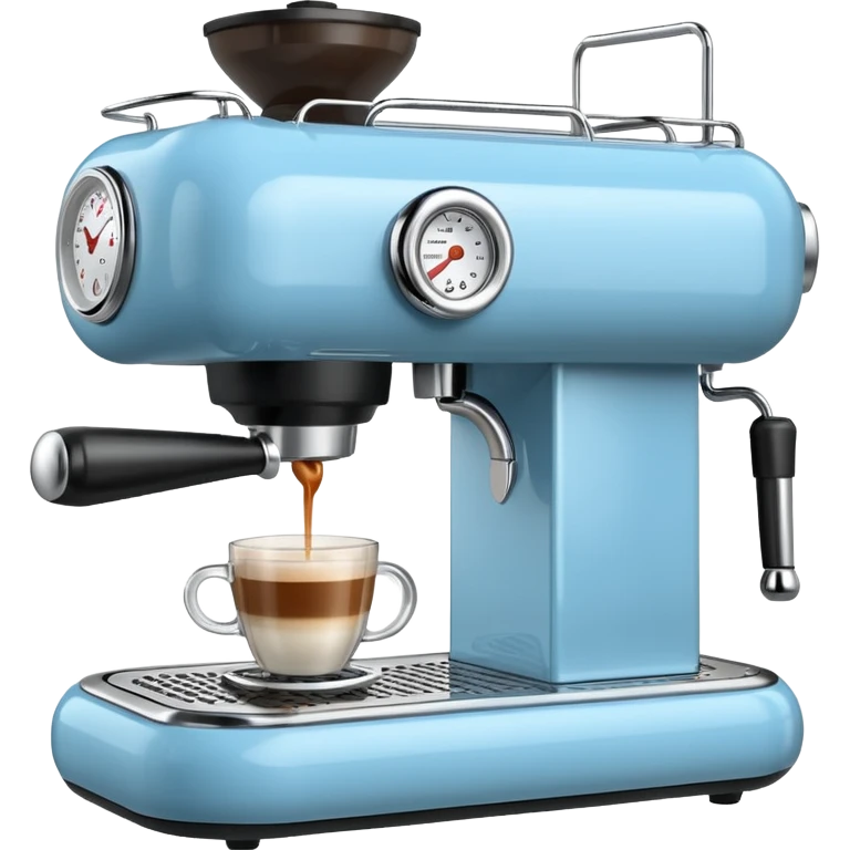 Light blue Espresso machine brewing espresso emoji
