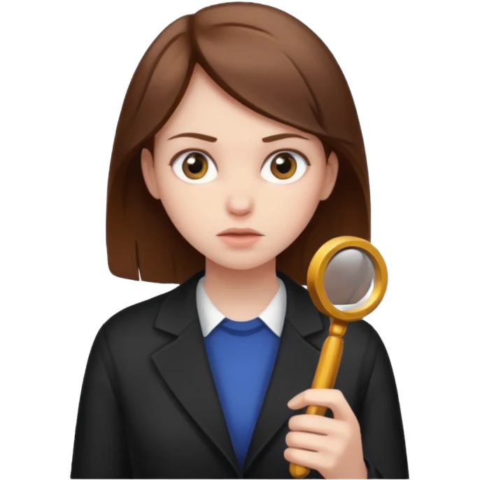 girl investigating emoji
