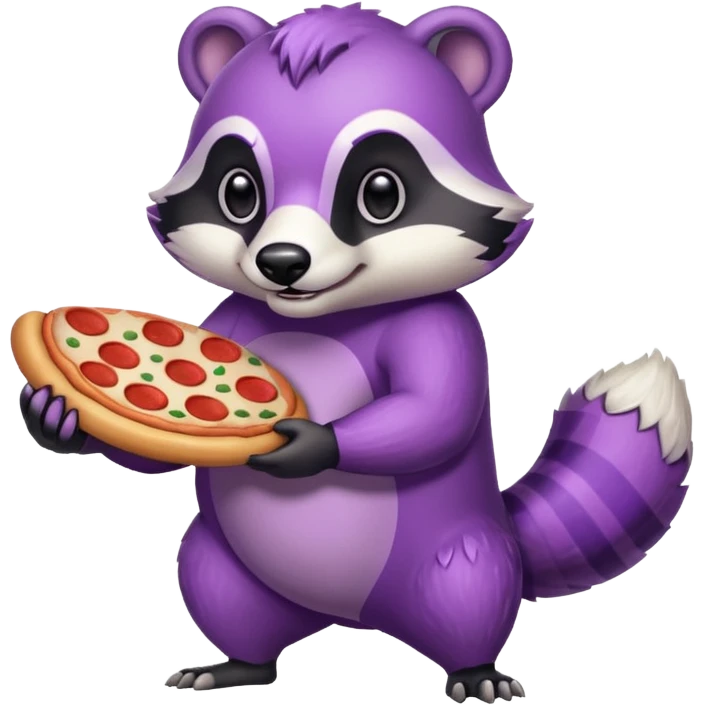 Purple Badger with pizza  emoji