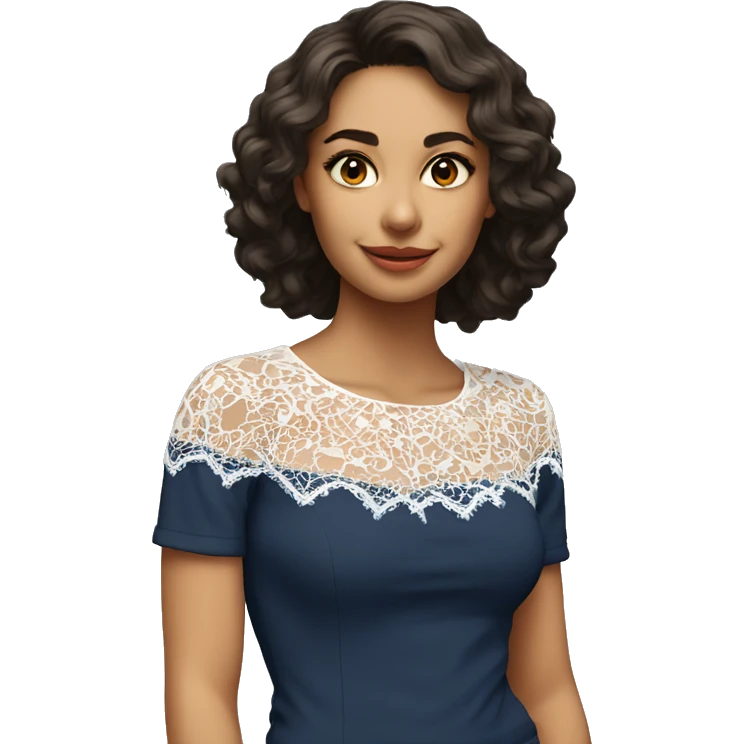  Navy blue top with lace emoji