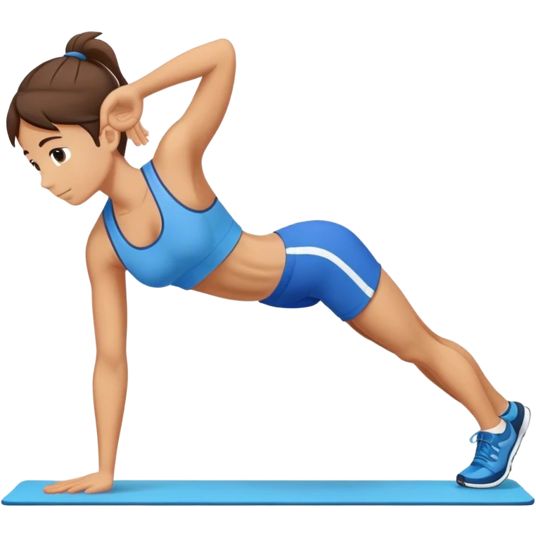 blue shorts doing plank exercise emoji
