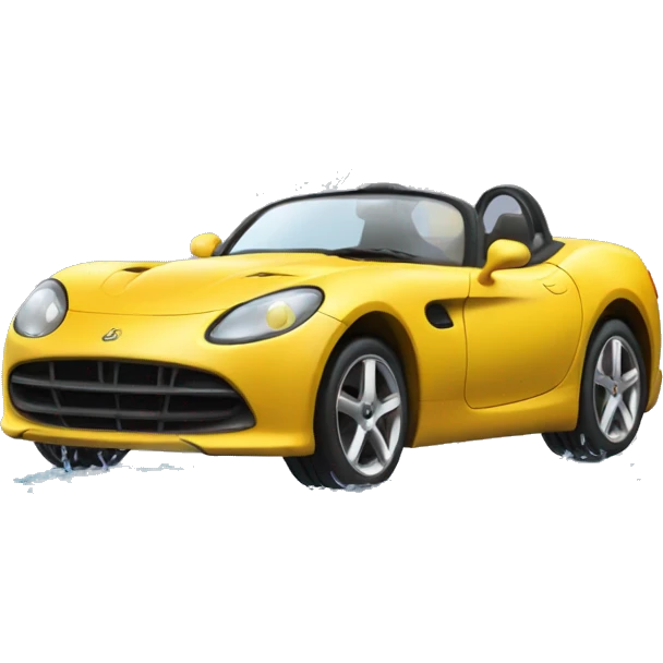 a small sports car that drinks from a puddle emoji