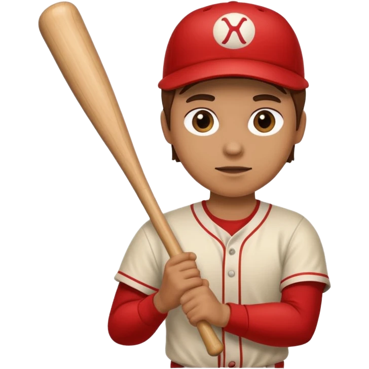 A human wood holding a bat emoji