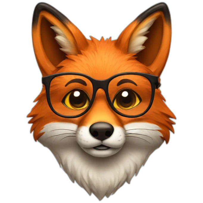 Fox with glasses emoji