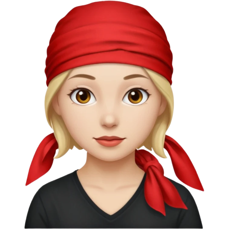 woman with wearing red bandana emoji