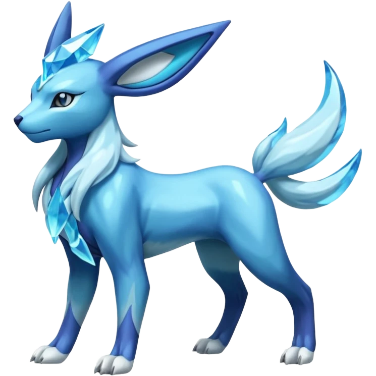 Shiny Dark Edgy Suicune-Glaceon-Manectric-Aurorus-Fakémon-hybrid-creature (full body)  emoji