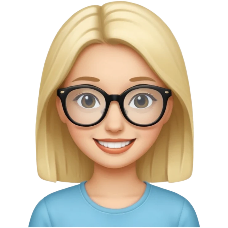 ragazzina con occhiali neri  emoji
