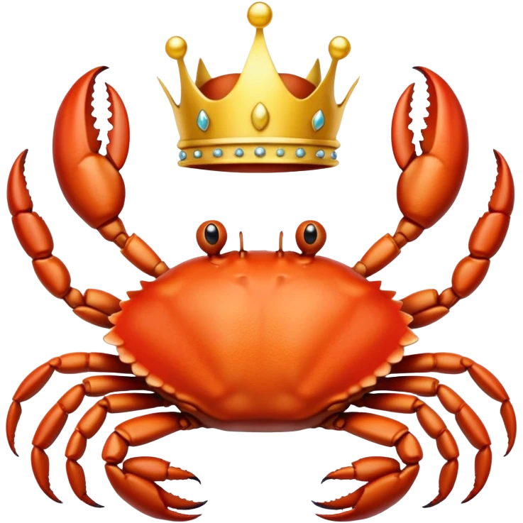 A crab wearing a crown emoji