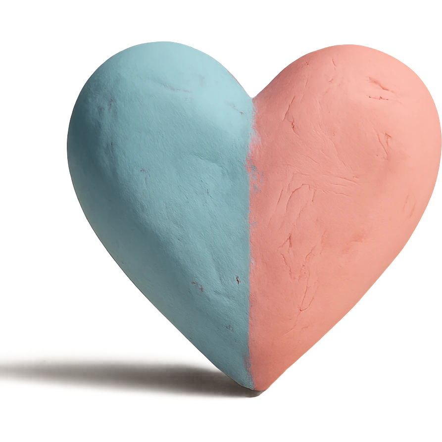 heart in soft pastel colors claymation style emoji