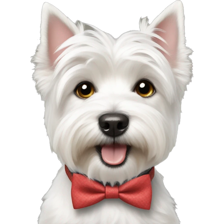 Westie dog wearing a bow tie emoji