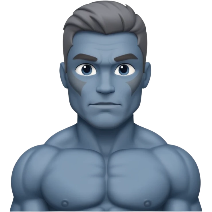 muscular blue grey skin man emoji