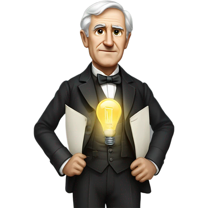 Thomas Edison  full body realistic emoji