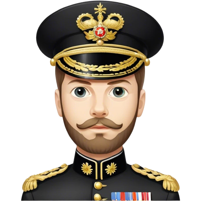 Czar Nicholas II in his black uniform emoji
