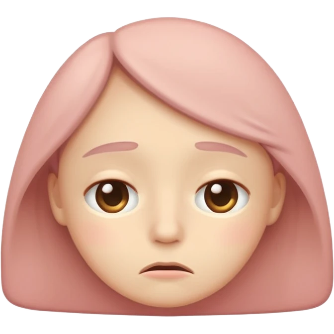 minimal flat emoji of a slightly tired face,
soft droopy eyes,
subtle under-eye shadow,
neutral mouth expression,
gentle exhaustion but not sad,
muted pastel colors,
modern health tracking app style,
transparent background,
vector illustration
 emoji