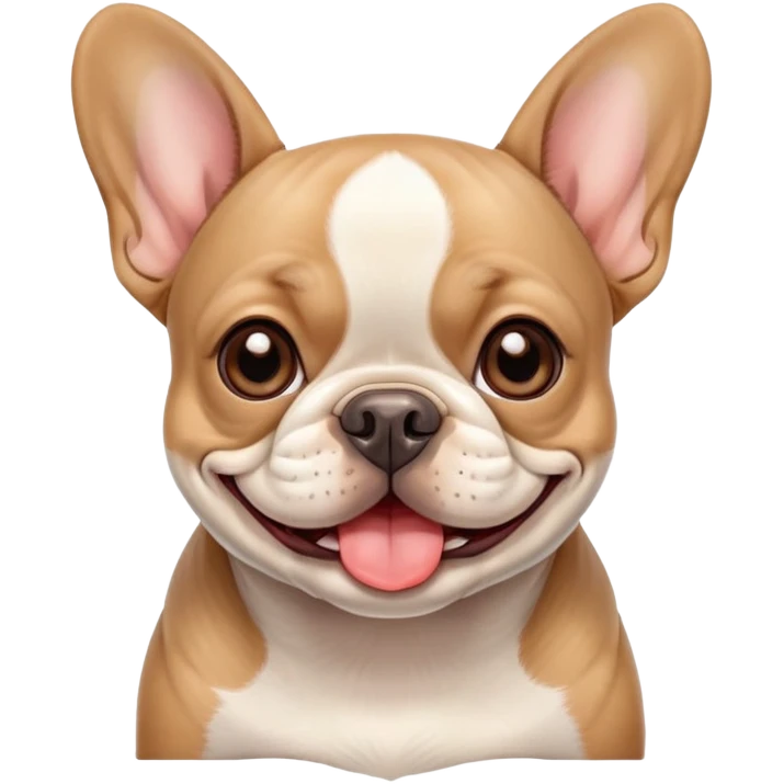 cute french bulldog smiling emoji