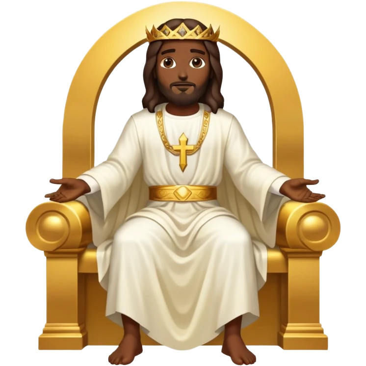 Dark skin Jesus on heavenly Throne  emoji