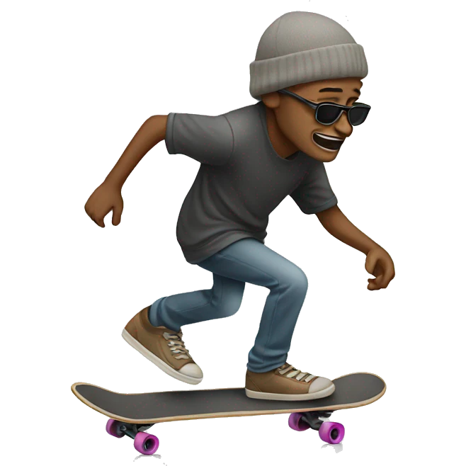 Blind man on a skateboard  emoji