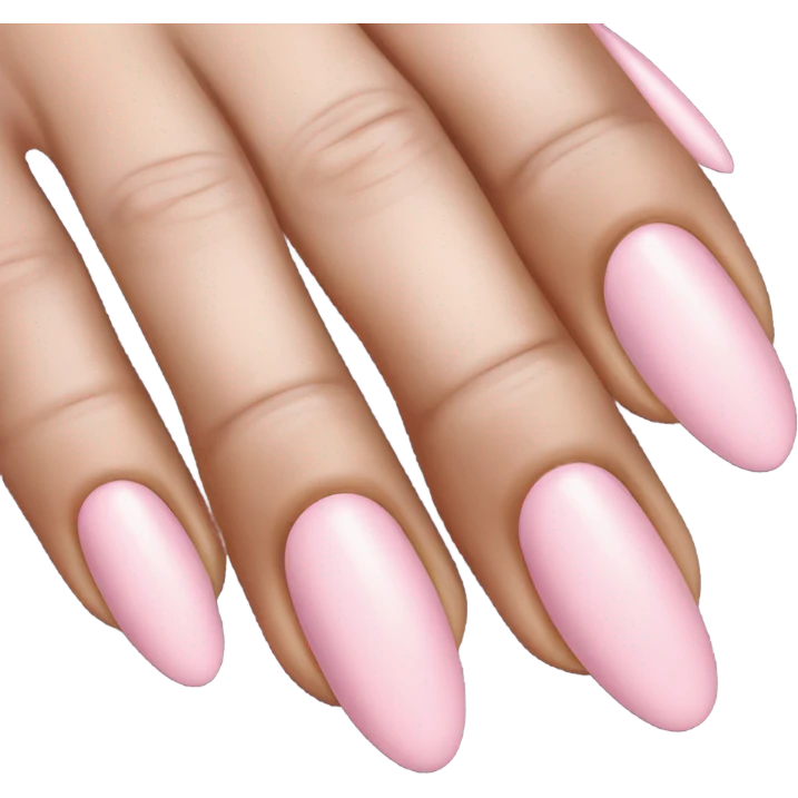 Pink light acrylic nails French tip emoji