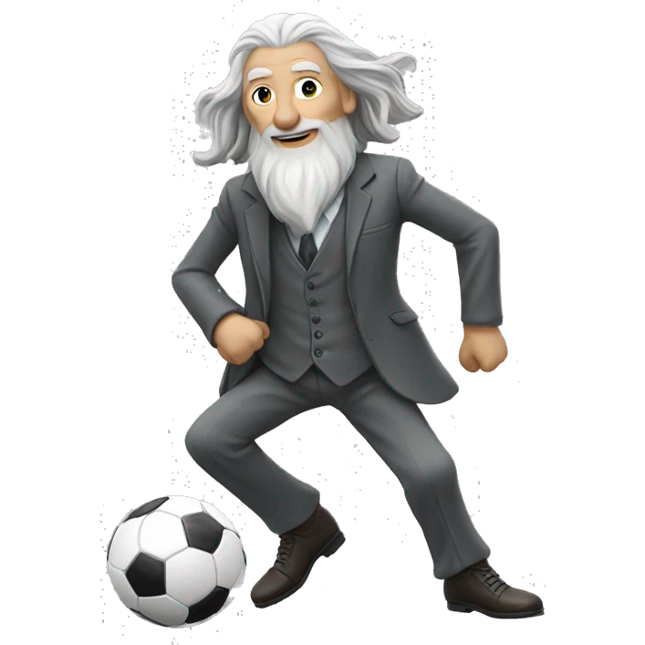 gandalf playing soccer wearing a suit emoji