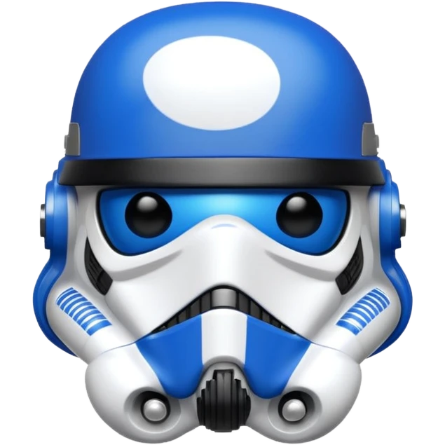 a blueberry wearing a black storm trooper helmet emoji