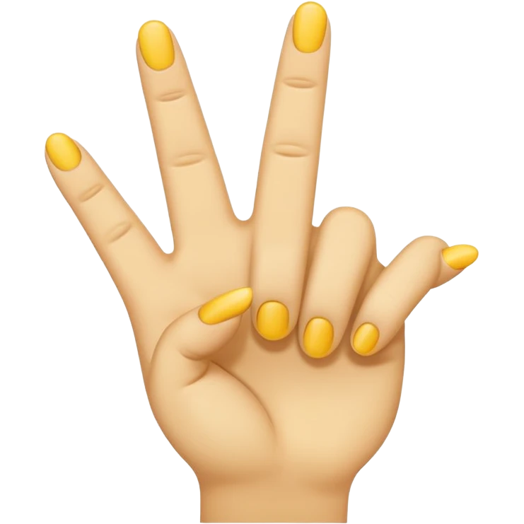 A minimal, emoji-style hand icon similar to the classic middle finger emoji, but with the ring finger raised instead of the middle finger. Flat design, smooth rounded shapes, soft yellow emoji skin tone, simple shading, centered on a transparent background, modern and clean iOS-style emo emoji