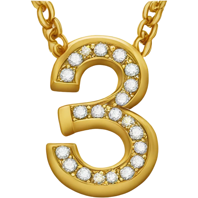Gold chain with 23 as the pendant in gold and diamonds emoji
