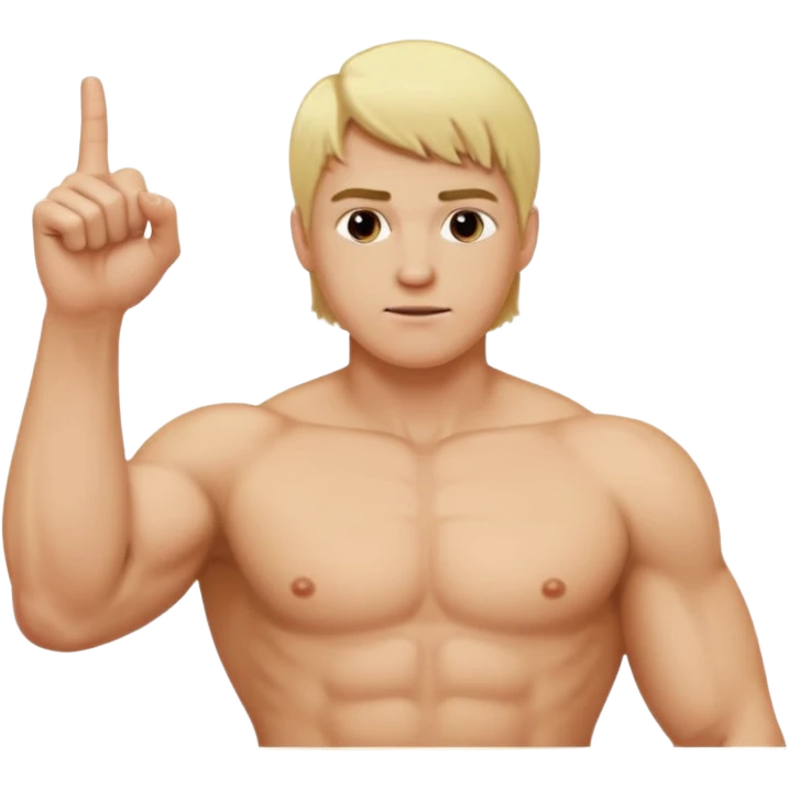 blonde hair tall thick naked and with middle finger up emoji