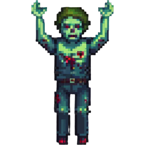 isometric zombie with arms raised in the air emoji