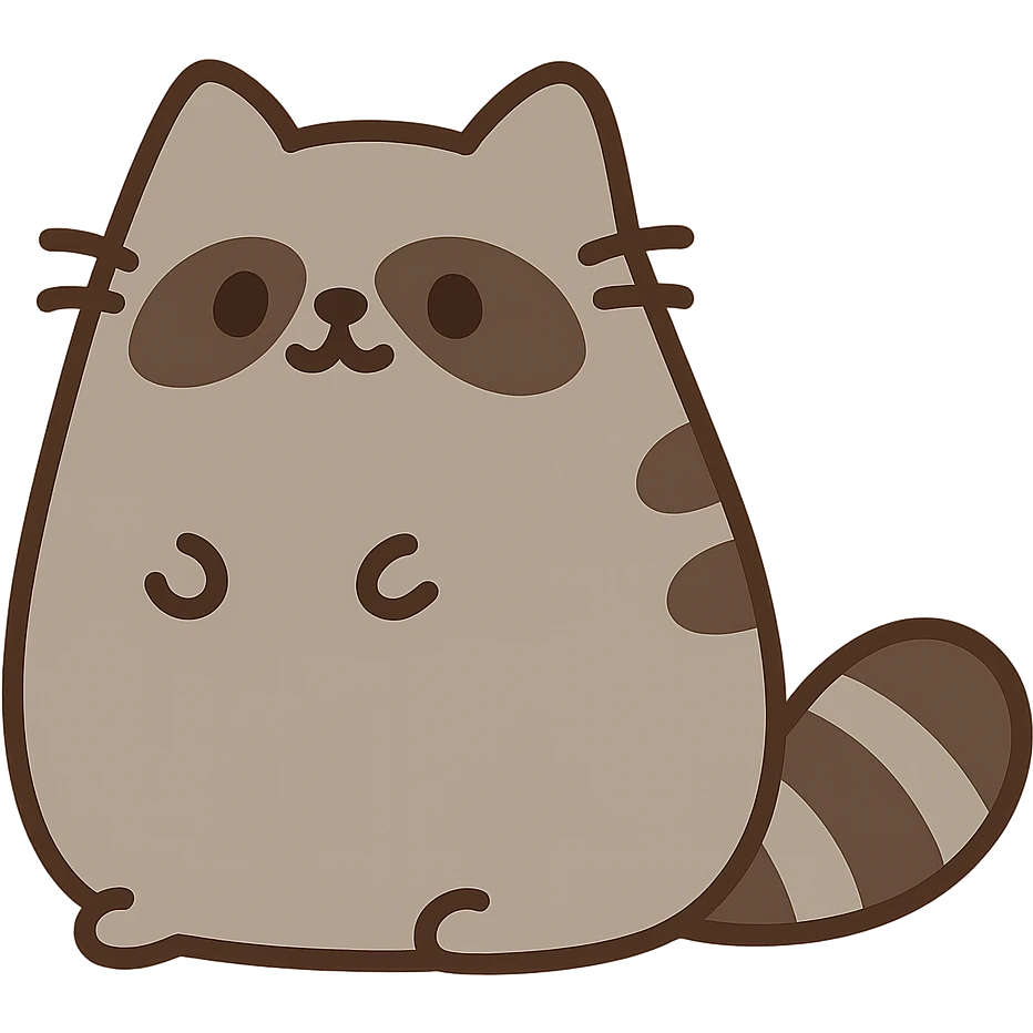 pusheen-style raccoon  emoji
