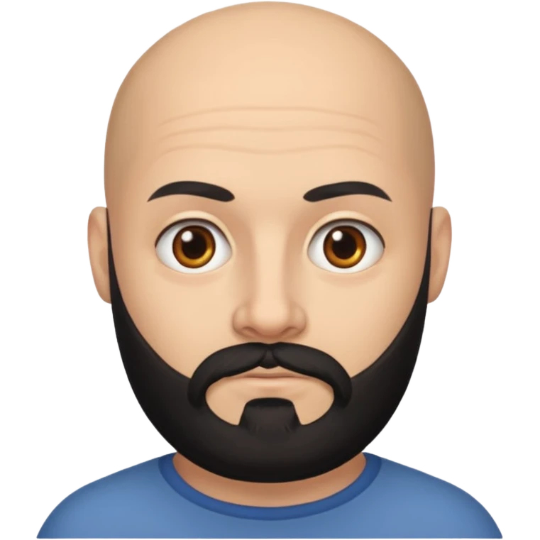 Bald man with black beard emoji