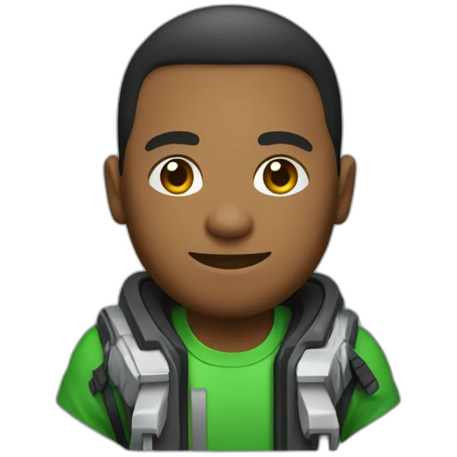 gamer man with xbox console emoji