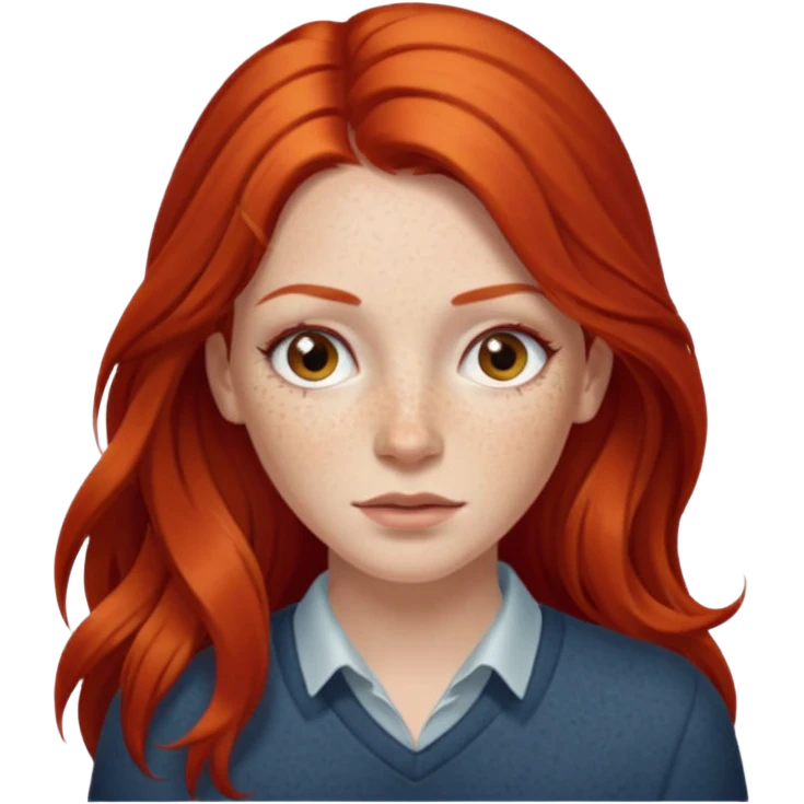 white woman with long red hair emoji