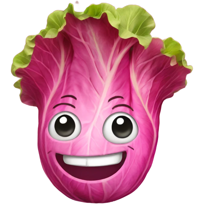 pink lettuce smiling emoji