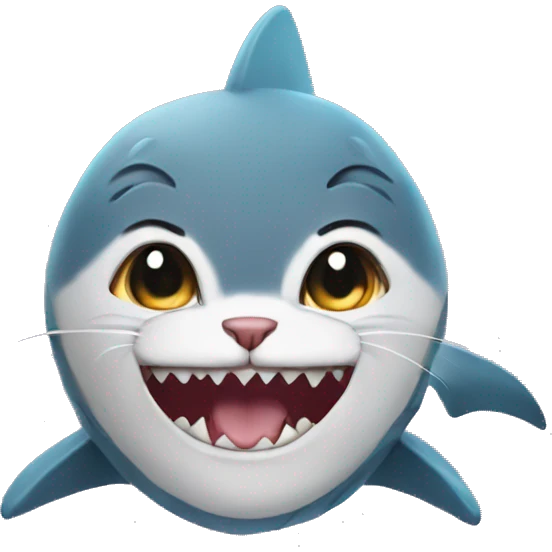 Cat in a shark costume emoji