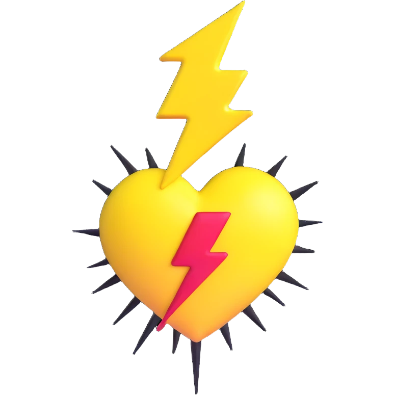 heart with a yellow lightning bolt emoji
