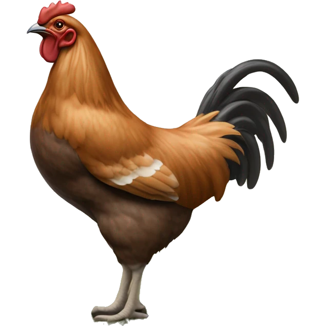 Drei braune Hühner auf der Wiese  emoji