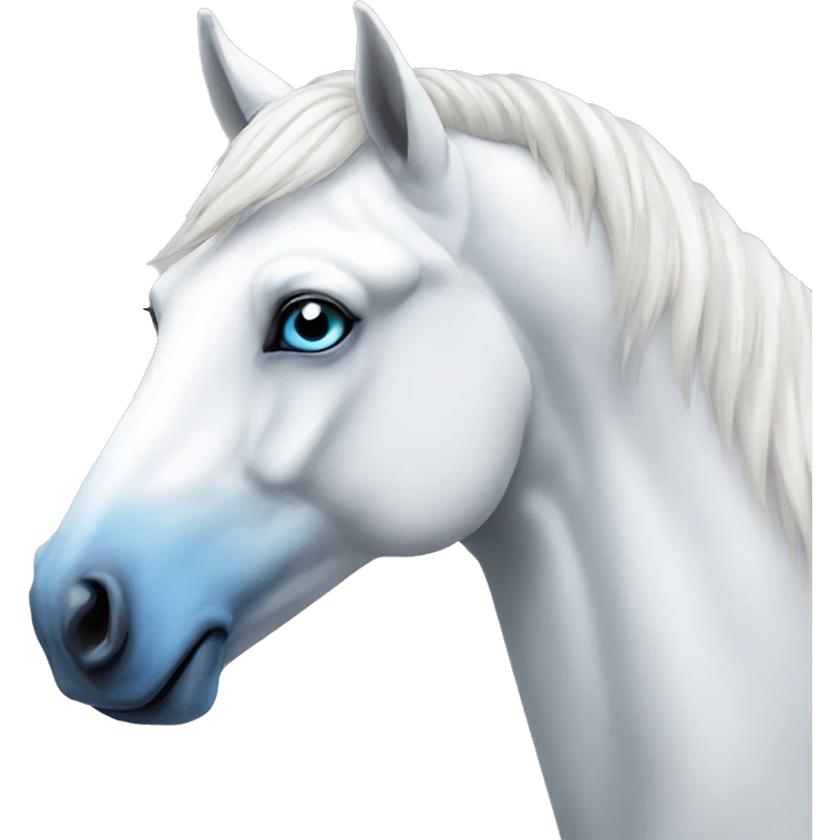white horse blue eyes emoji